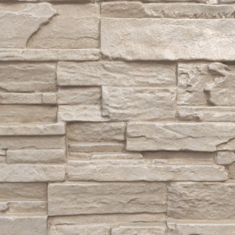 Ekena Millwork EverStone Cascade Faux Stone Panel, 48 5/8"W x 24 3/4"H x 1 1/4"D, Sea Shell Color - Image 2